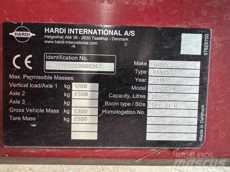 Hardi Ranger 2500 الرشاشات