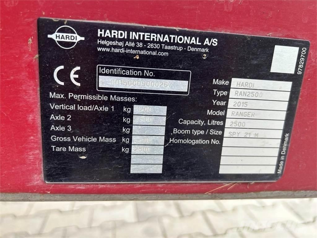Hardi Ranger 2500 الرشاشات