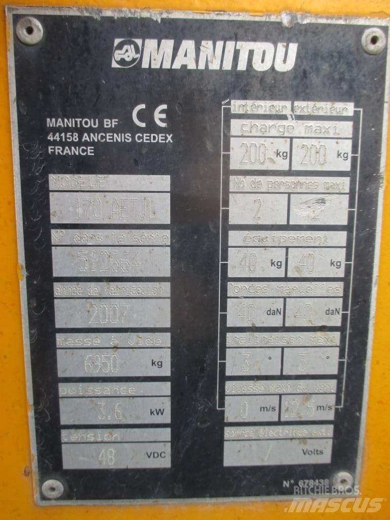 Manitou 170 AETJL رافعات سلة مفصلية