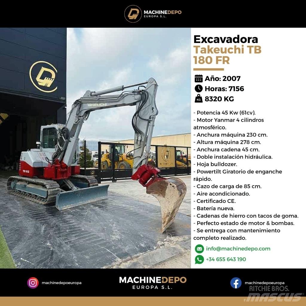 Takeuchi TB 180 FR حفارات وسط 7 طن - 12 طن
