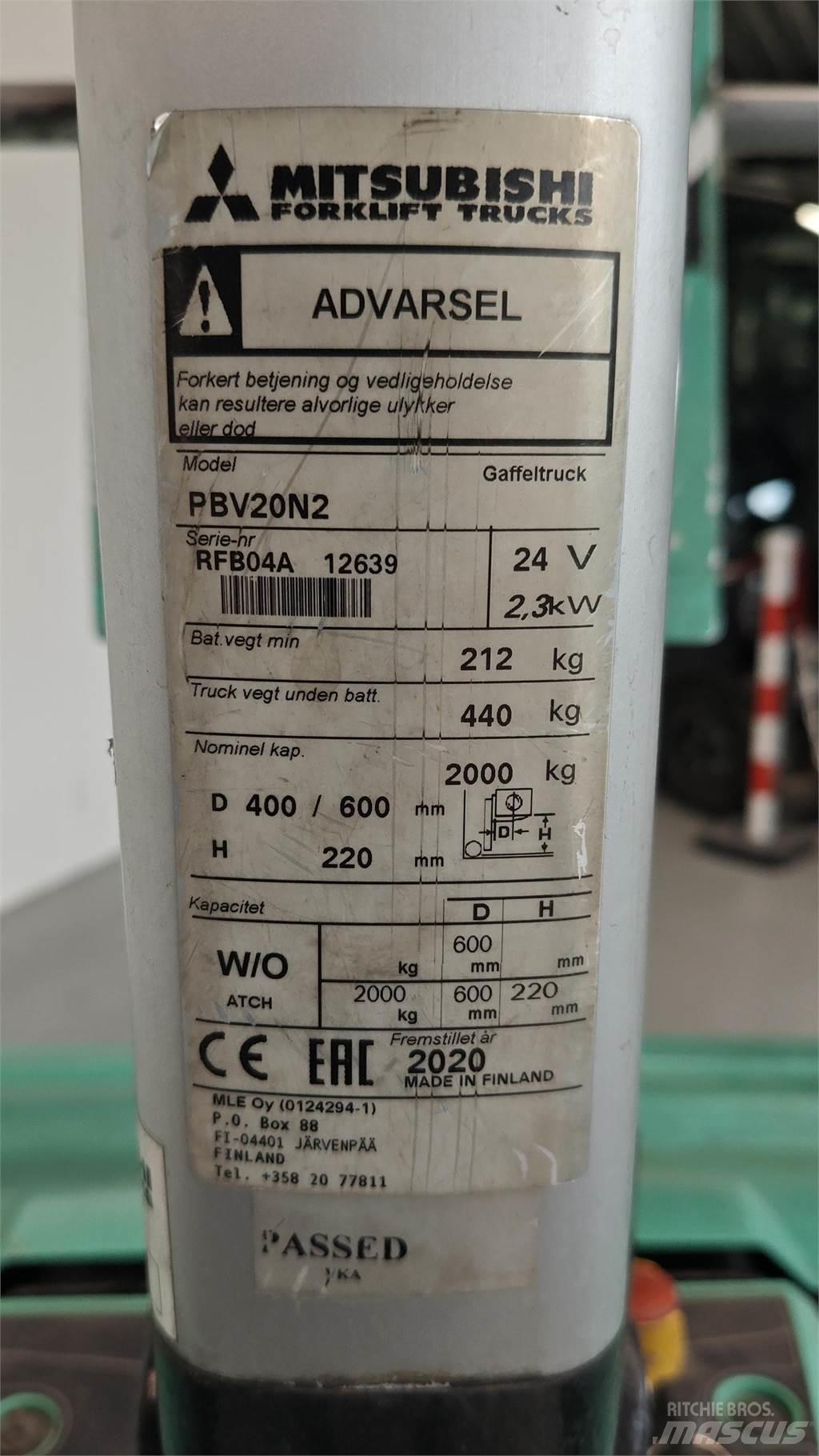 Mitsubishi PBV20N2 شاحنات ذات رافعات شوكية - أخرى