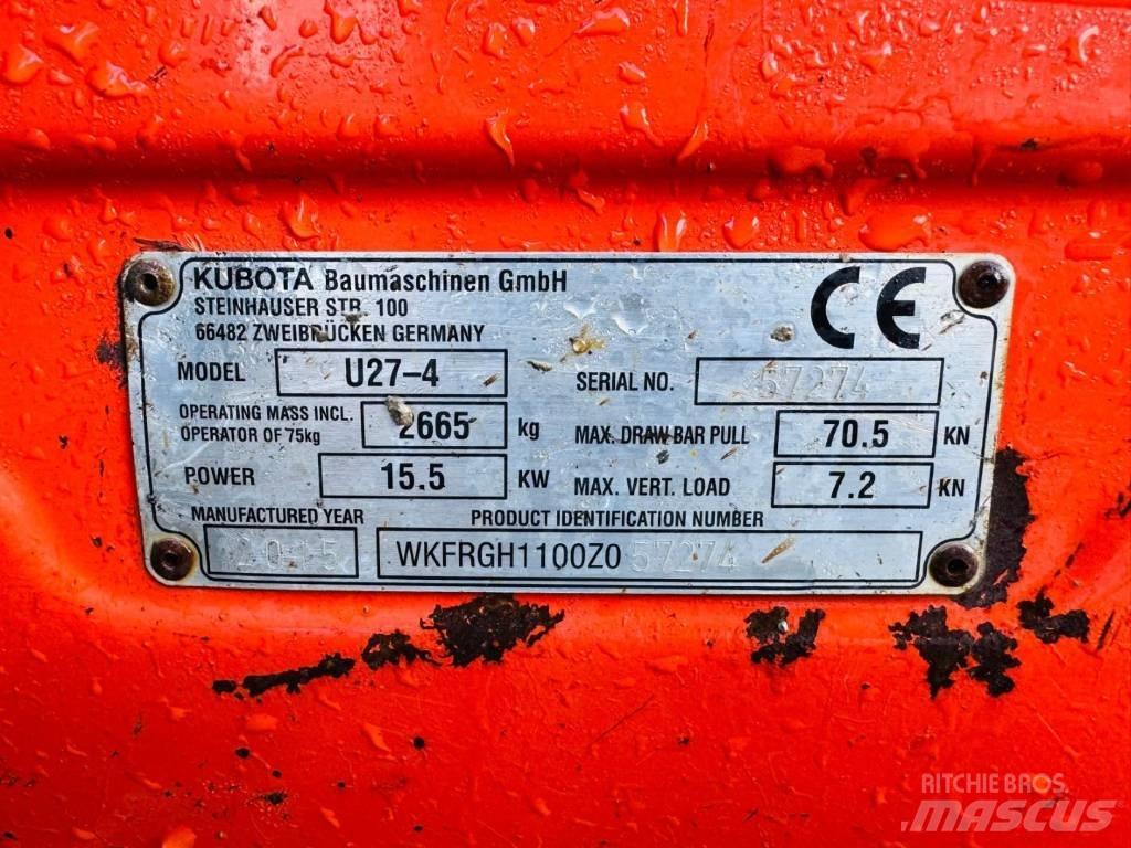 Kubota U 27-4 حفارات صغيرة أقل من 7 طن (حفارات صغيرة)