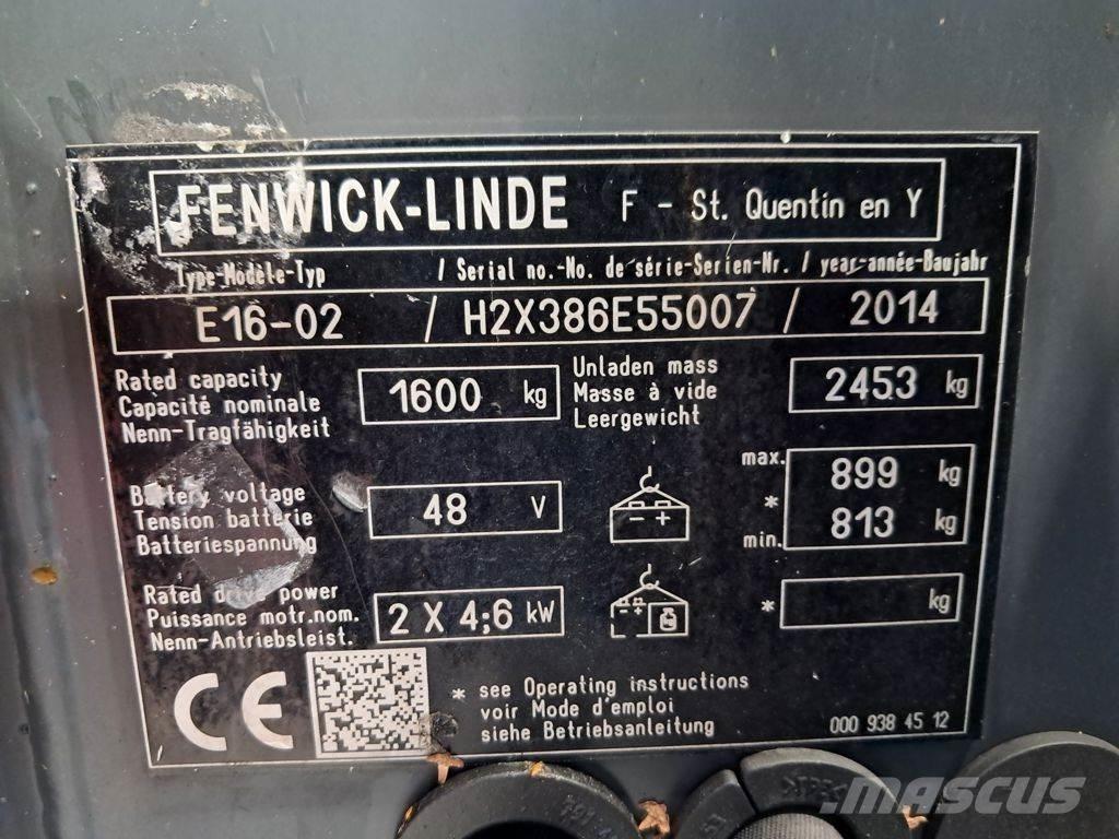 Linde E16-02 شاحنات ذات رافعات شوكية تعمل بالكهرباء