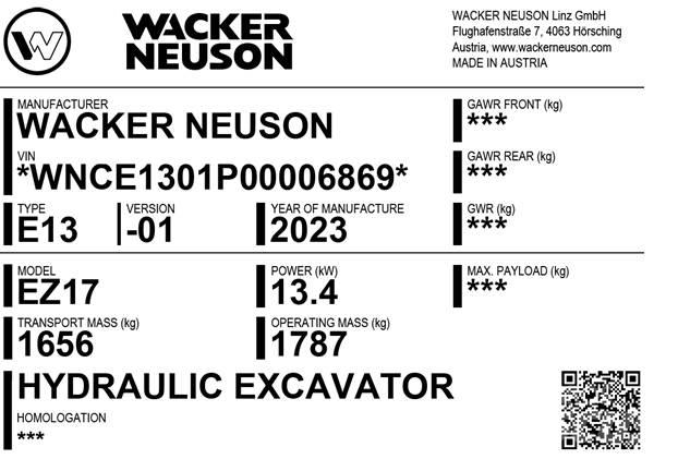 Wacker Neuson EZ17 حفارات زحافة