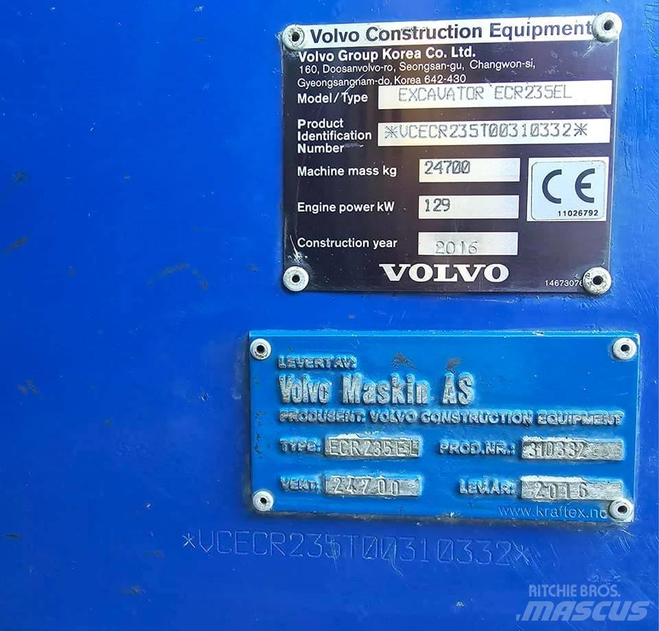 Volvo ECR 235 EL حفارات زحافة