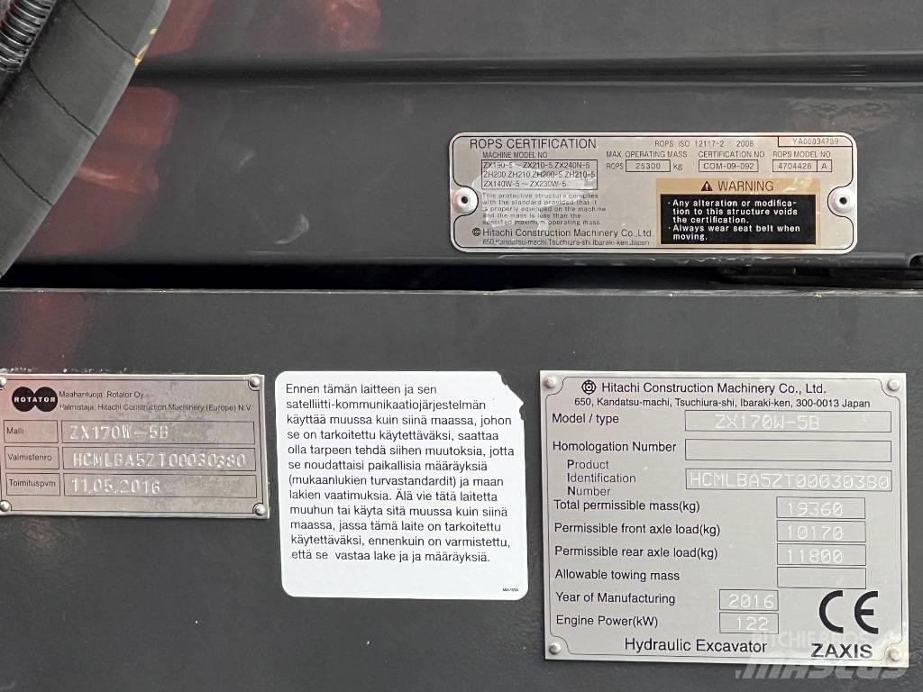 Hitachi ZX 170W-5B حفارات بعجل