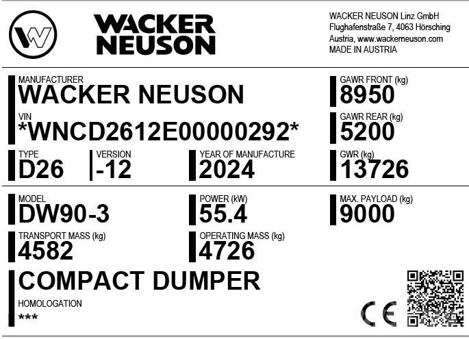 Wacker Neuson DW90-3 عربات نقل قلابة للمواقع