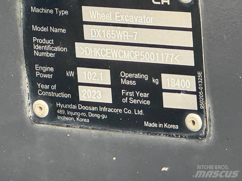 Doosan DX165WR-7 حفارات بعجل