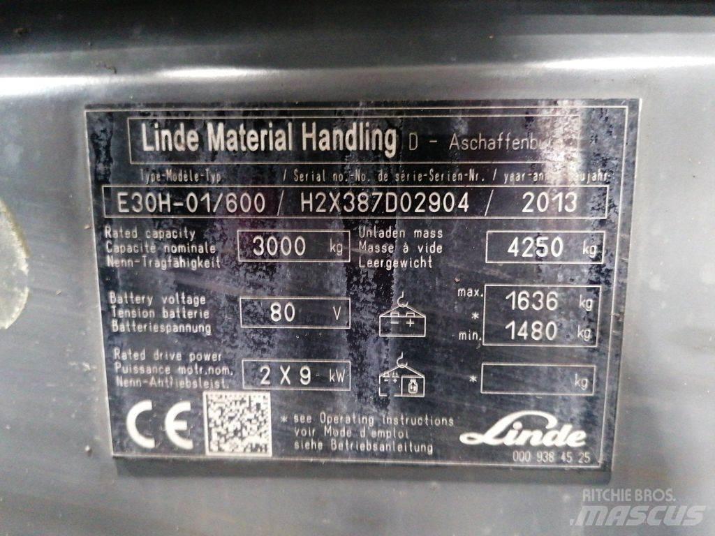 Linde E30H-01/600 شاحنات ذات رافعات شوكية تعمل بالكهرباء