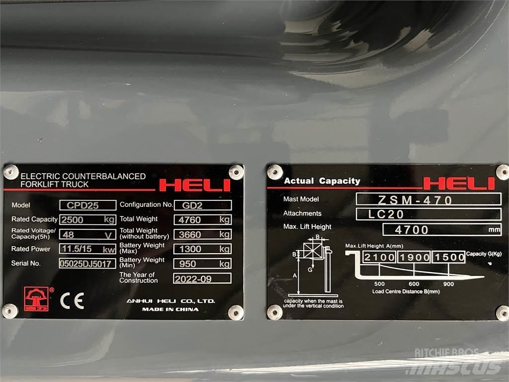 Heli CPD25 GD2 / NEU شاحنات ذات رافعات شوكية تعمل بالكهرباء