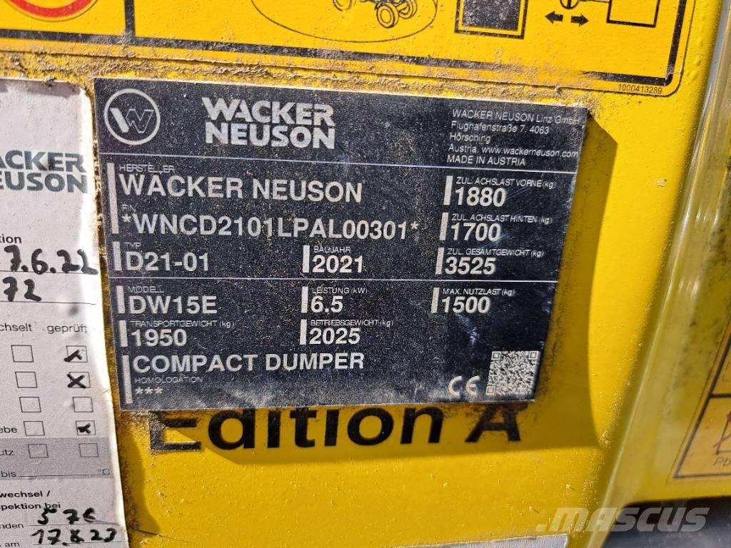 Wacker Neuson DW15e عربات نقل قلابة للمواقع
