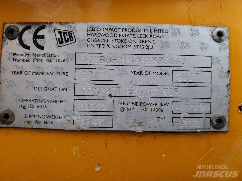 JCB 8018 CTS حفارات صغيرة أقل من 7 طن (حفارات صغيرة)