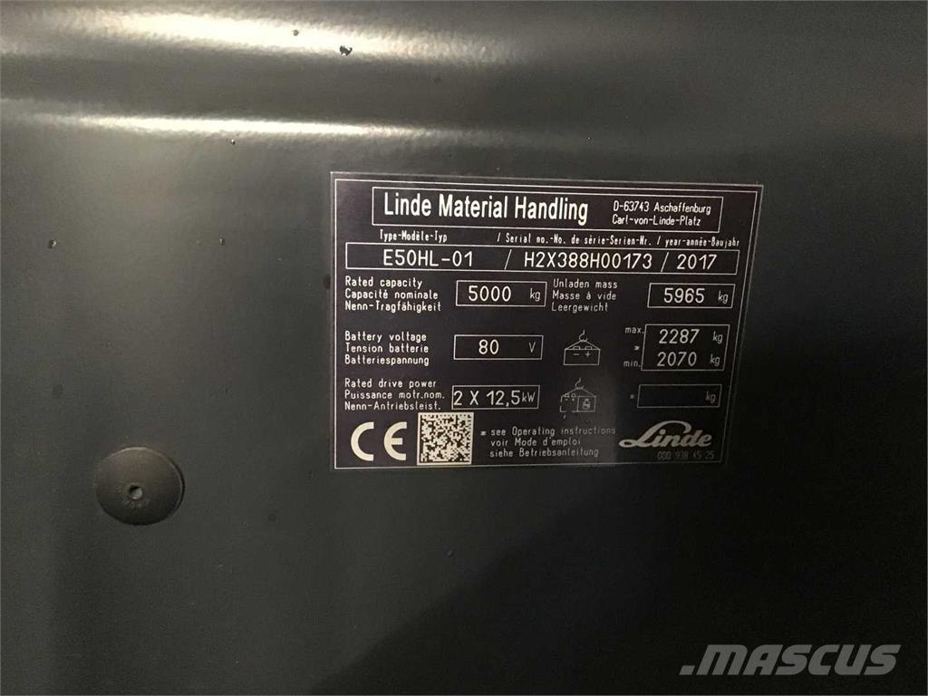 Linde E50HL شاحنات ذات رافعات شوكية تعمل بالكهرباء