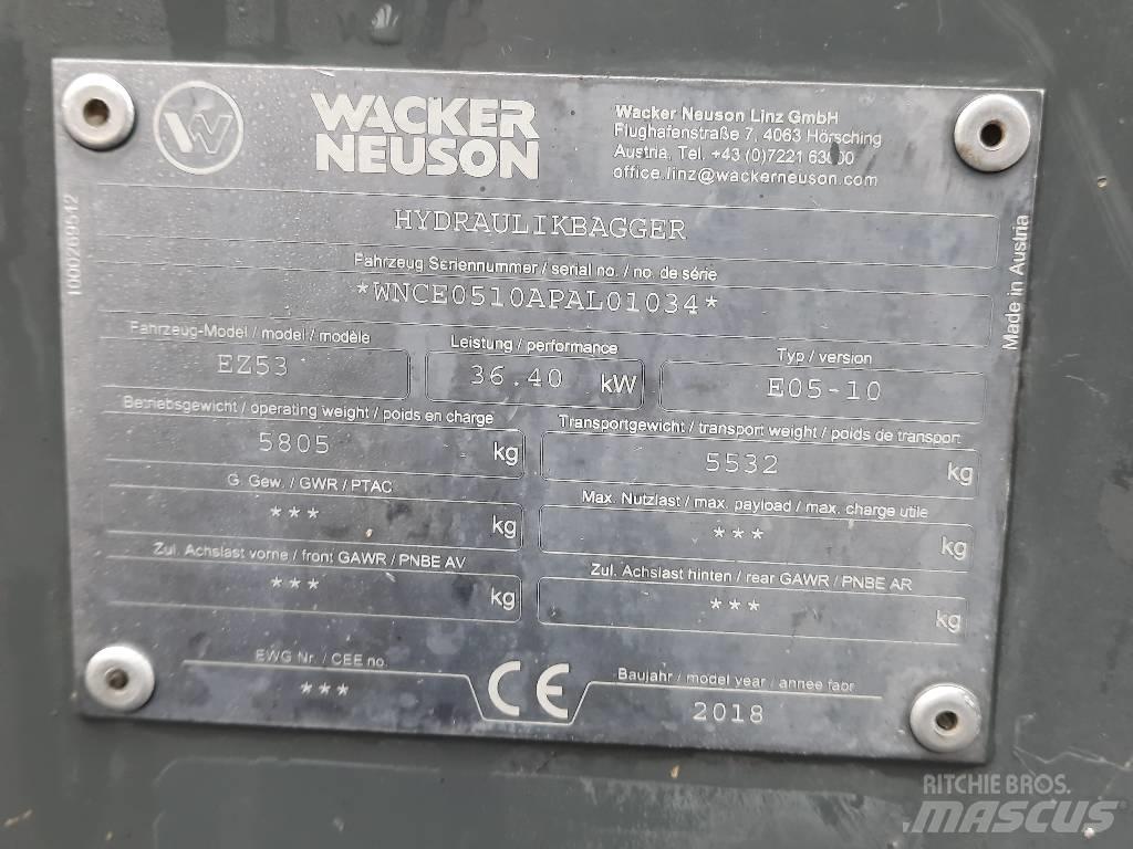 Wacker Neuson EZ 53 حفارات صغيرة أقل من 7 طن (حفارات صغيرة)