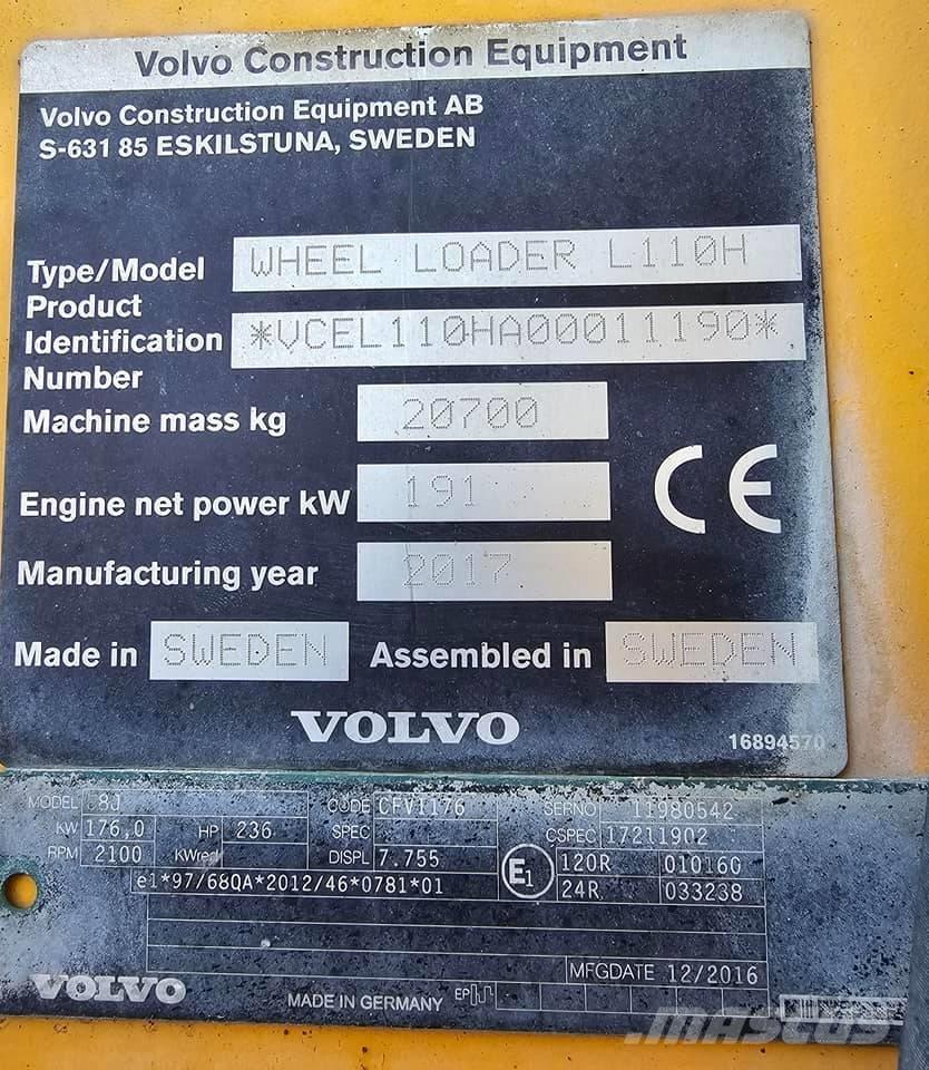 Volvo L 110 H لوادر بعجل