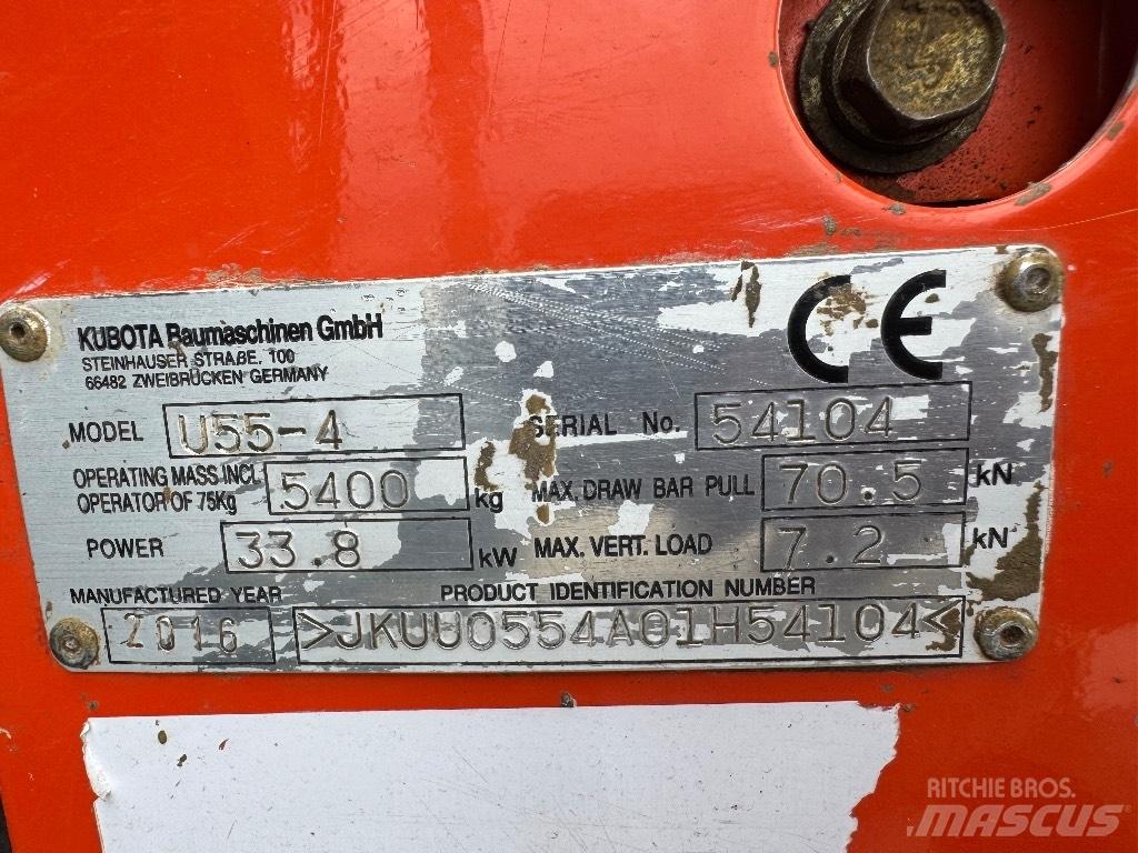 Kubota U 55-4 حفارات صغيرة أقل من 7 طن (حفارات صغيرة)