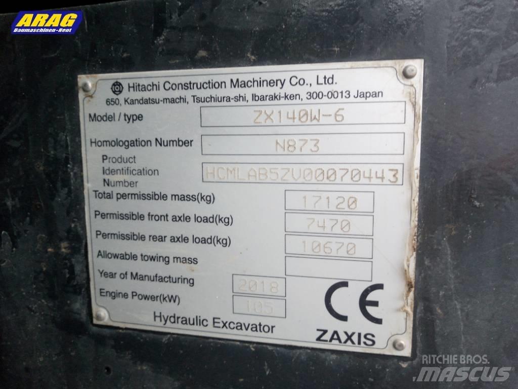 Hitachi ZX 140 W-6 حفارات بعجل