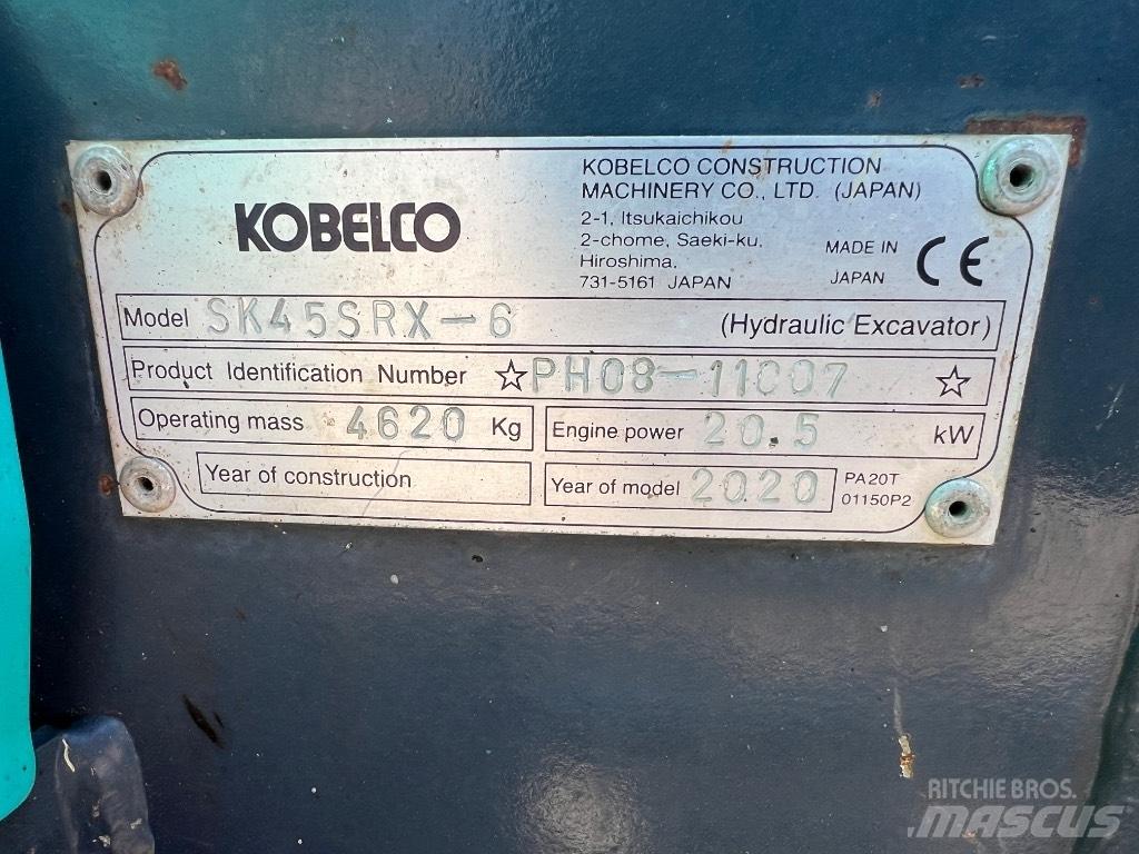Kobelco SK 45 SRX-6 حفارات صغيرة أقل من 7 طن (حفارات صغيرة)