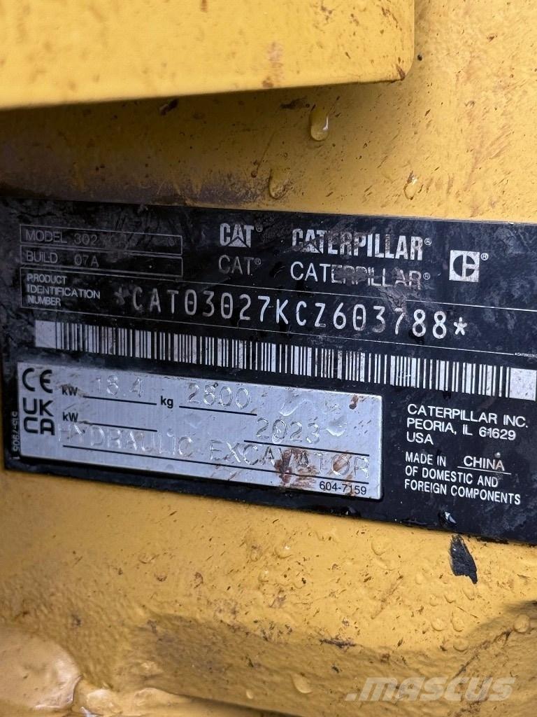 CAT 302.7 CR حفارات صغيرة أقل من 7 طن (حفارات صغيرة)