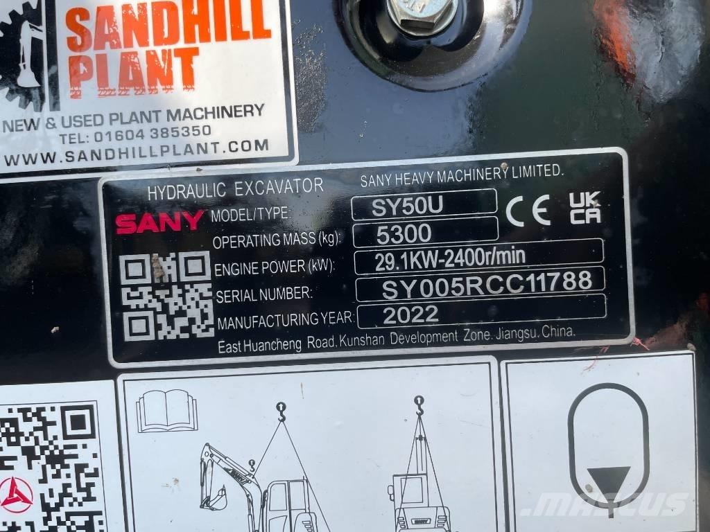 Sany SY 50 U حفارات صغيرة أقل من 7 طن (حفارات صغيرة)