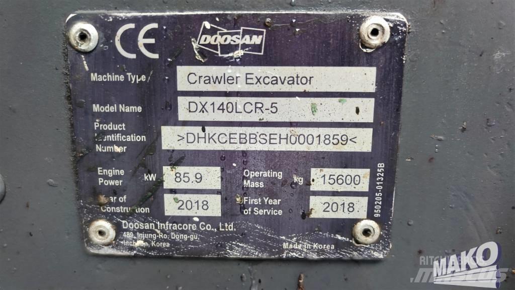 Doosan DX 140 LCR حفارات زحافة