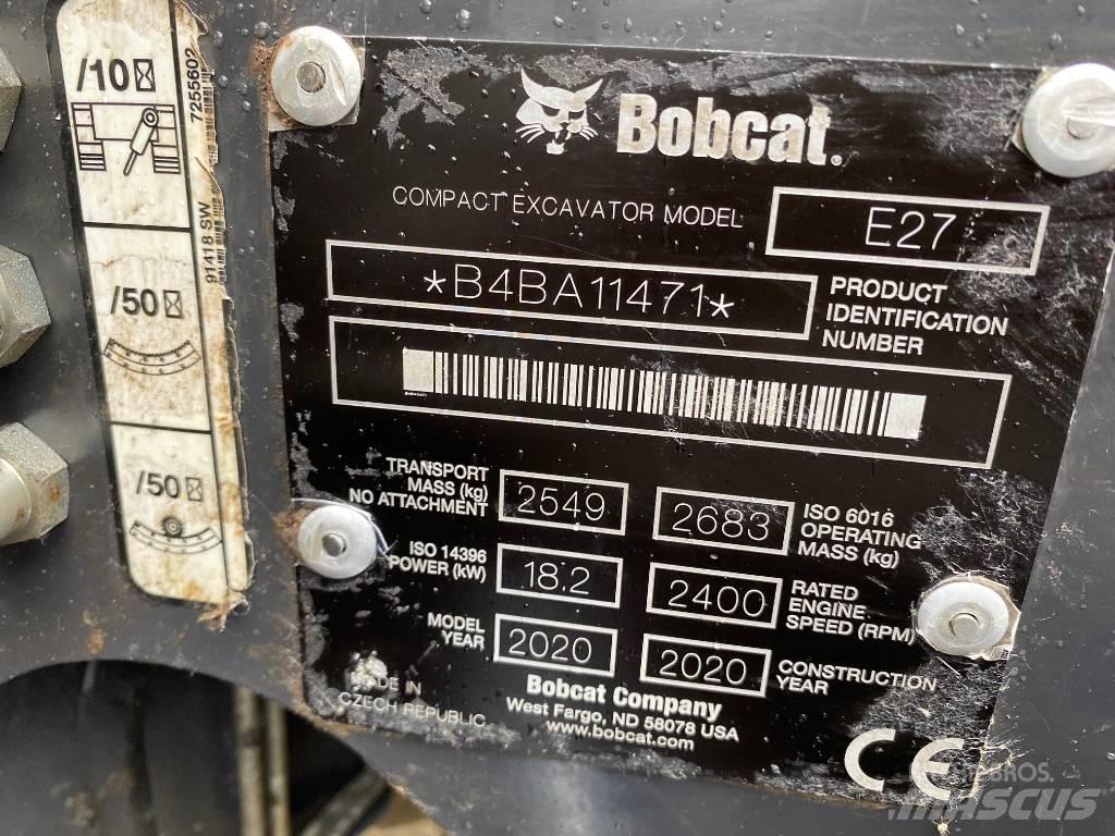 Bobcat E 27 Z حفارات صغيرة أقل من 7 طن (حفارات صغيرة)