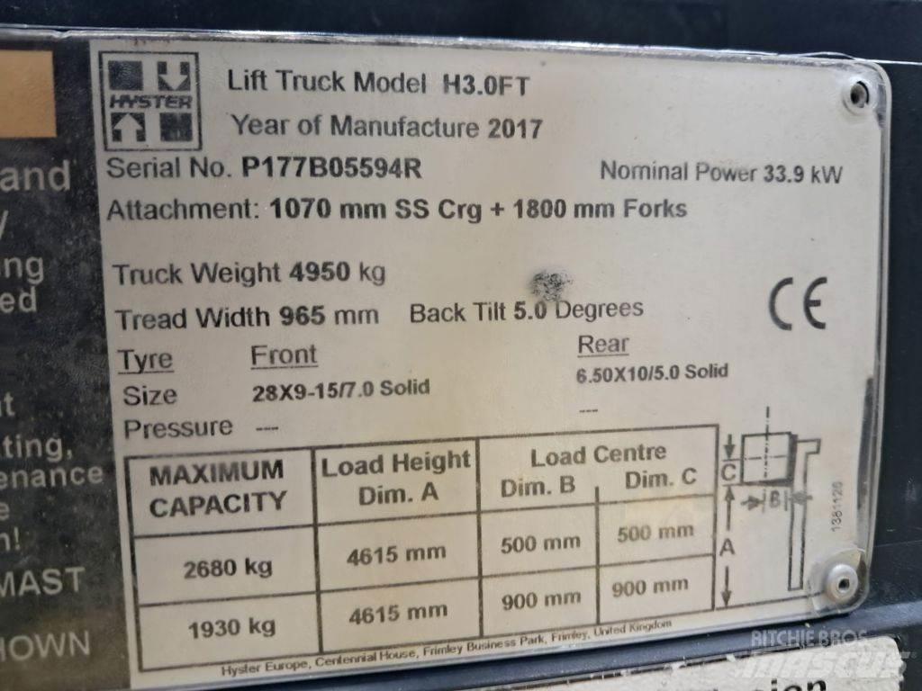Hyster H3.0FT شاحنات ذات رافعات شوكية تعمل بالكهرباء