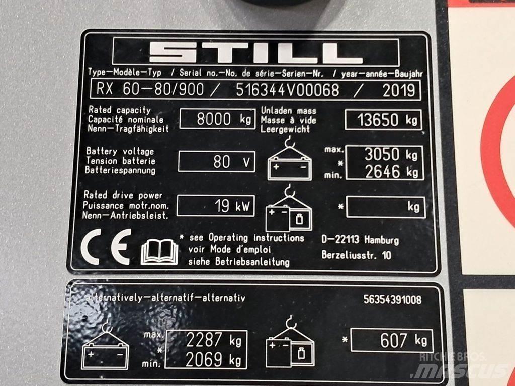 Still RX60-80/900 شاحنات ذات رافعات شوكية تعمل بالكهرباء