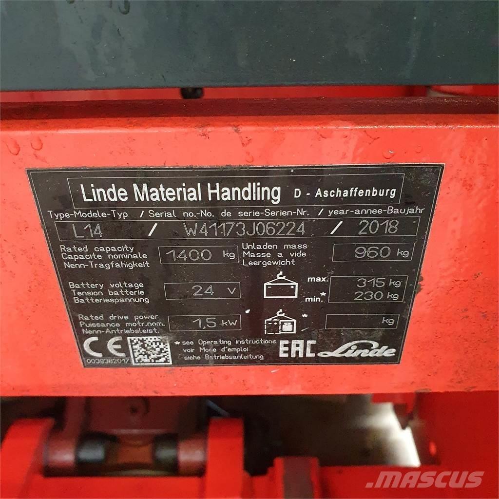 Linde L14i معدات التكديس الجوالة