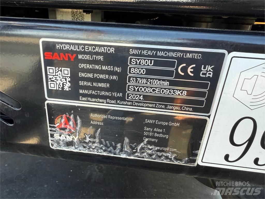 Sany SY80U حفارات وسط 7 طن - 12 طن