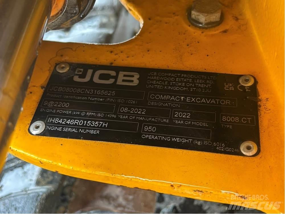 JCB MICRO 8008 حفارات صغيرة أقل من 7 طن (حفارات صغيرة)