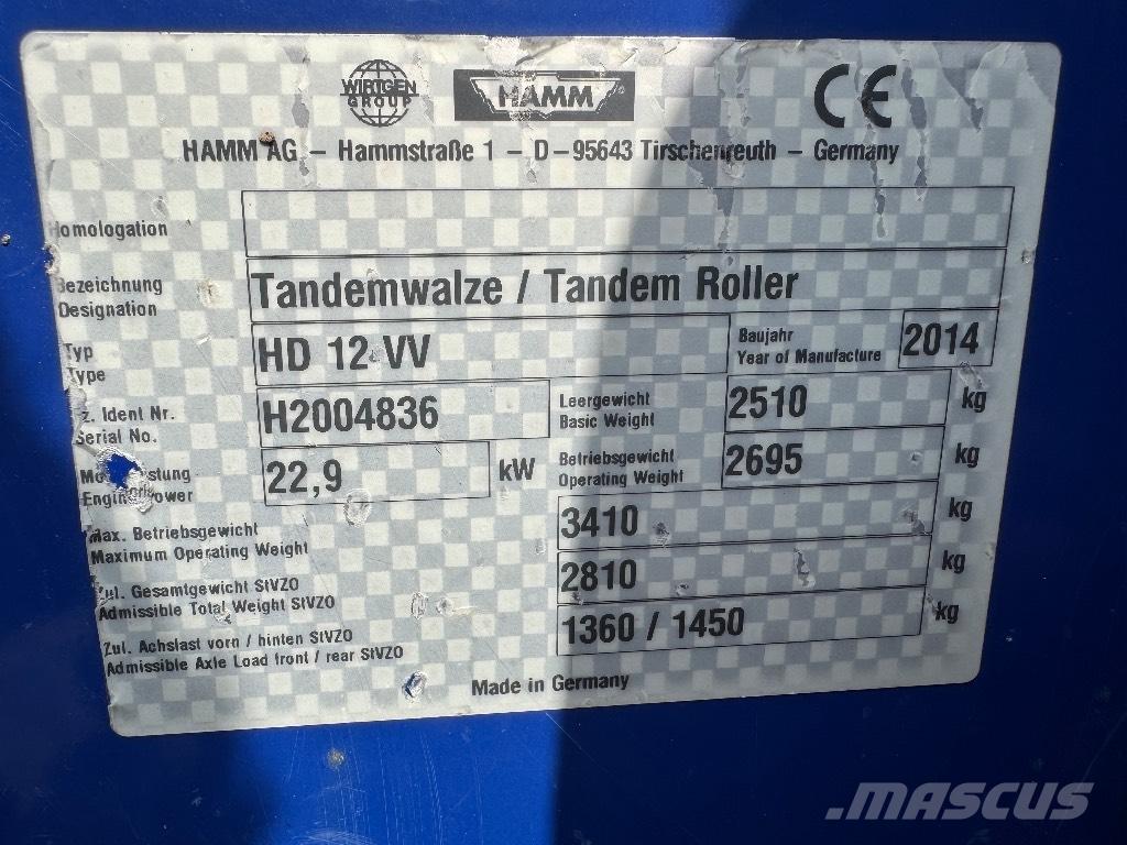 Hamm HD 12 VV مداحل ثنائية الاسطوانة