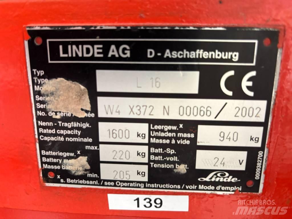 Linde L16 معدات التكديس الجوالة