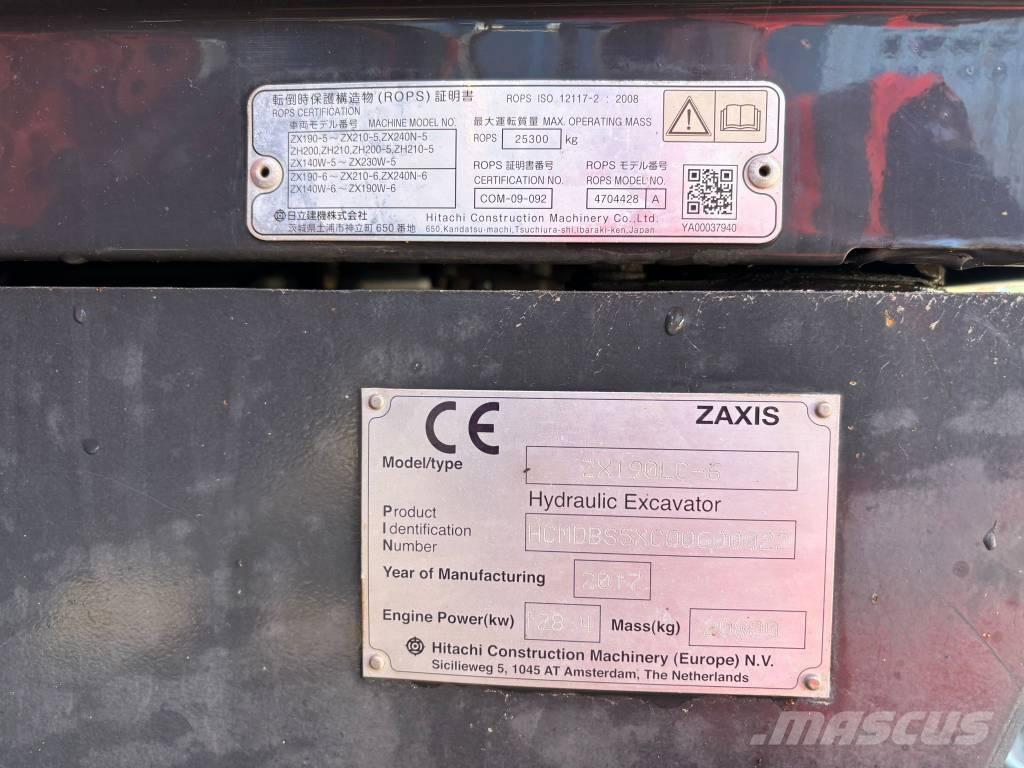 Hitachi ZX 190 LC-6 حفارات زحافة