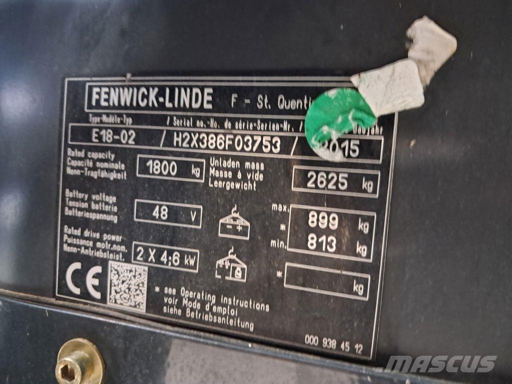 Linde E18-02 شاحنات ذات رافعات شوكية تعمل بالكهرباء