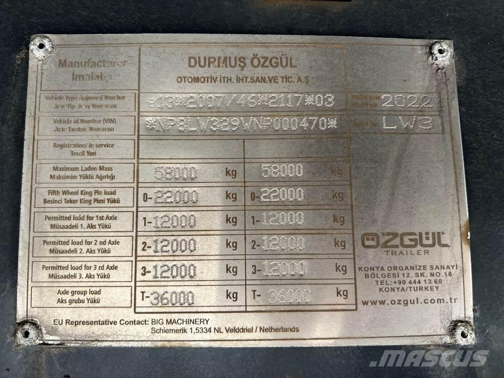 Ozgul LW3 EU 1SS نصف مقطورة مسطحة منخفضة