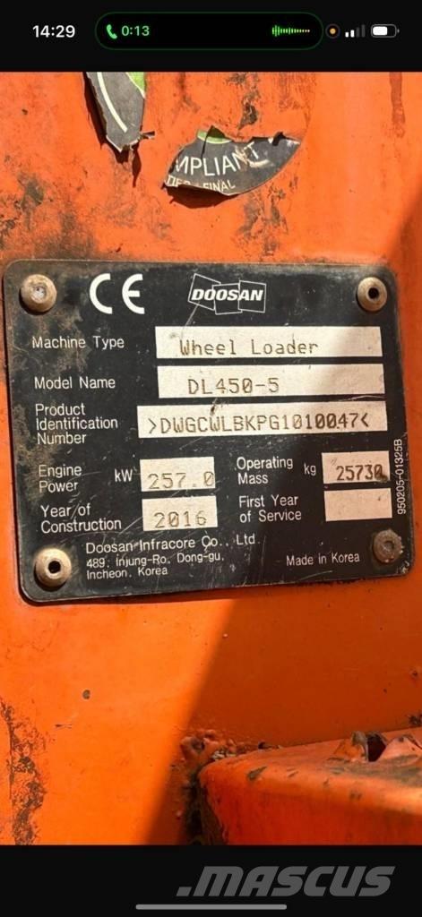 Doosan DL 450-5 لوادر بعجل