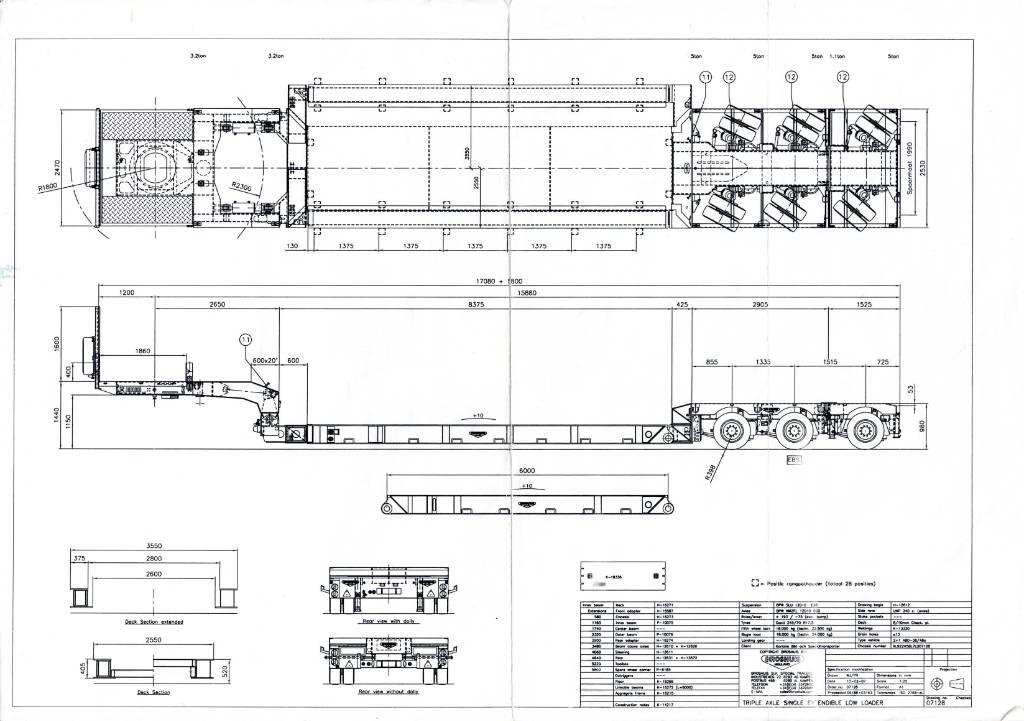 Broshuis Low loader نصف مقطورة مسطحة منخفضة