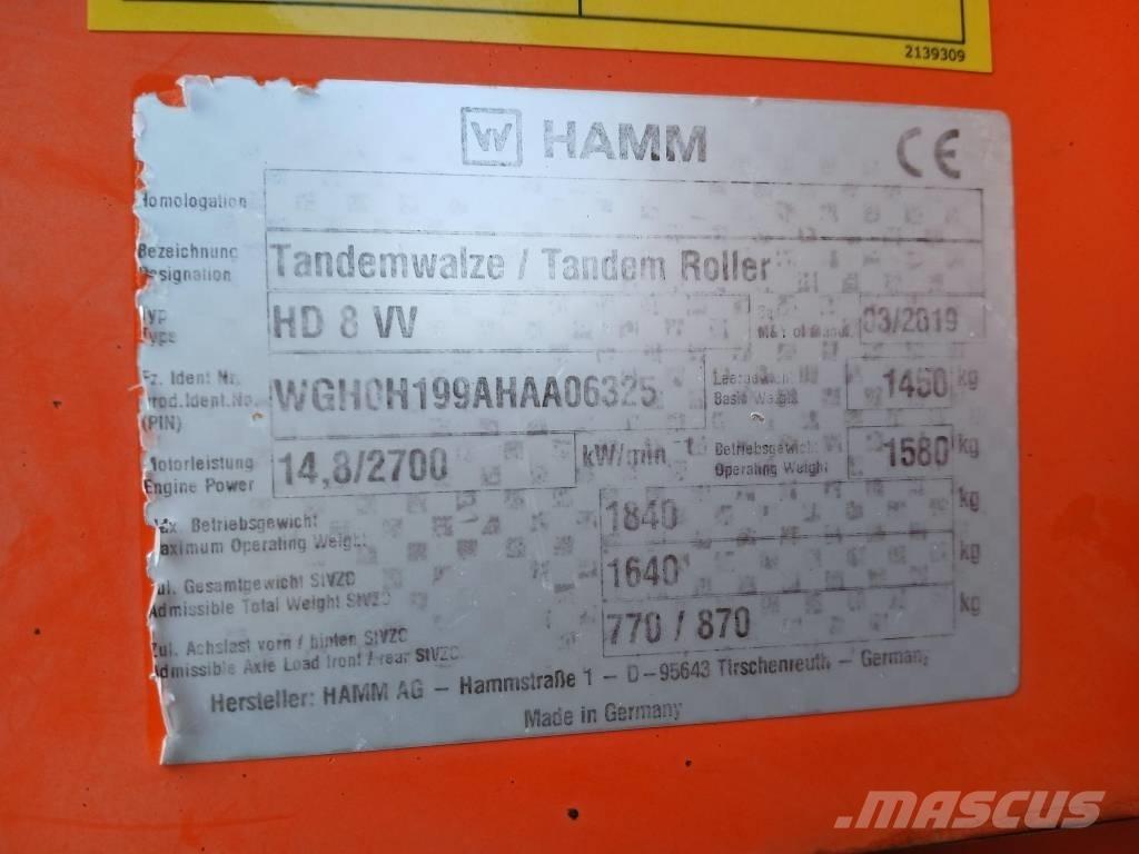 Hamm HD8 VV, Vält مداحل ثنائية الاسطوانة