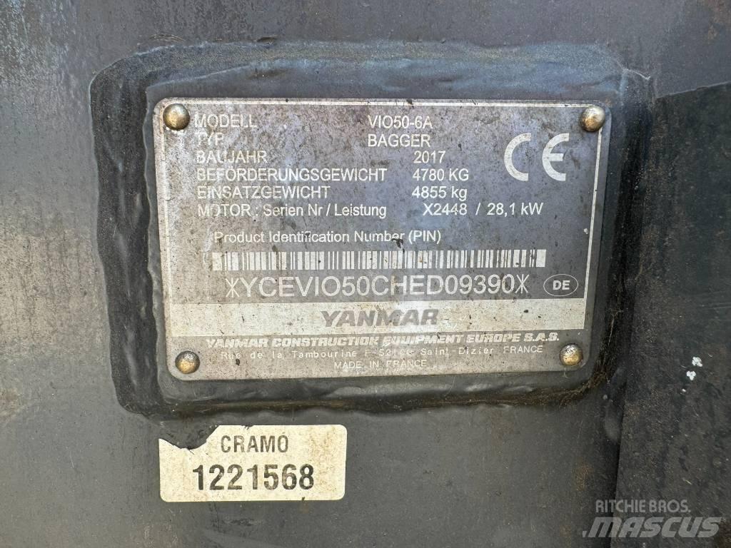 Yanmar ViO50-6A حفارات صغيرة أقل من 7 طن (حفارات صغيرة)