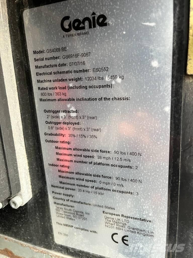 Genie GS4069 BE رافعات مقصية الشكل