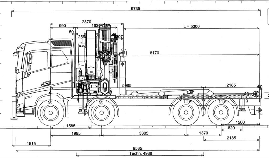Volvo FH 540 8X4 شاحنات الرافعات