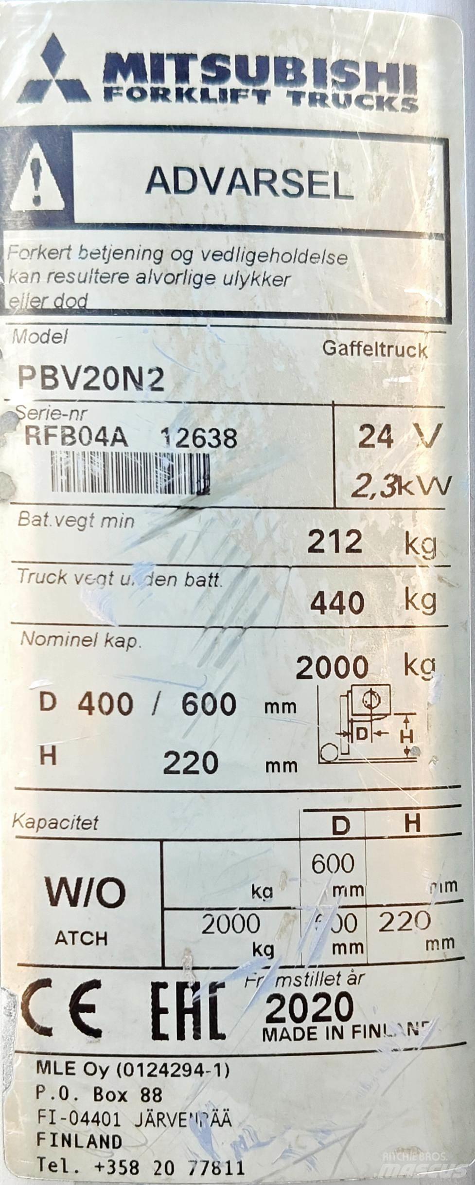 Mitsubishi PBV20N2 شاحنات ذات رافعات شوكية - أخرى
