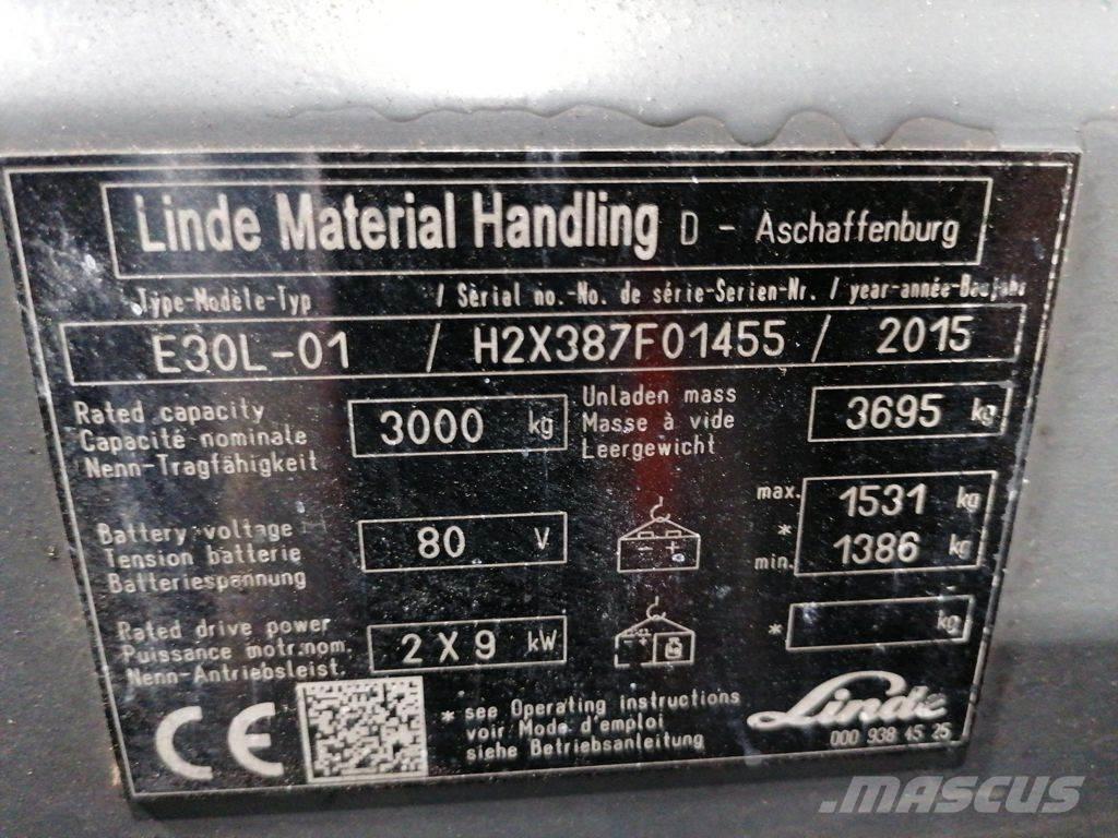 Linde E30L-01 شاحنات ذات رافعات شوكية تعمل بالكهرباء