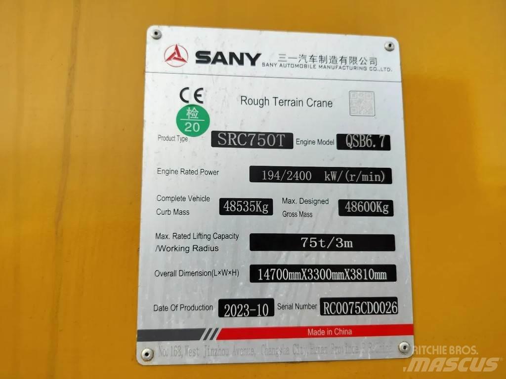 Sany SRC750T رافعات الطرق الوعرة