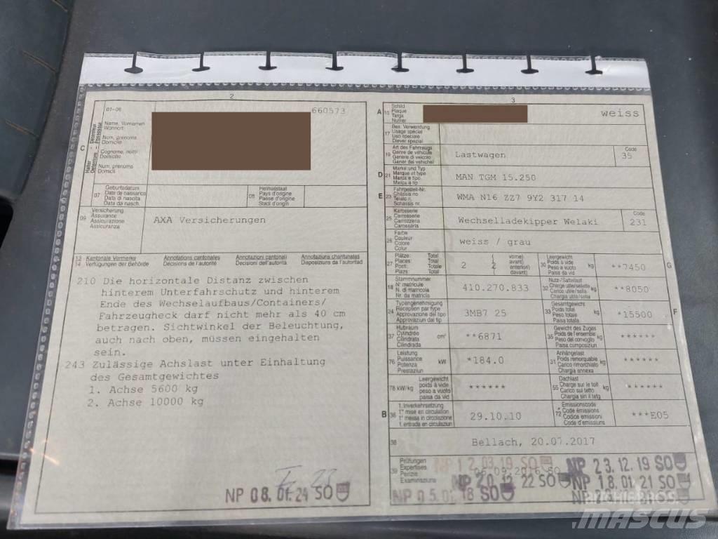 MAN TGM 15.250 شاحنات قابلة للفك