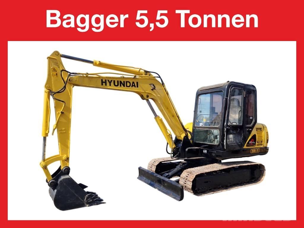 Hyundai R 155-7 حفارات صغيرة أقل من 7 طن (حفارات صغيرة)