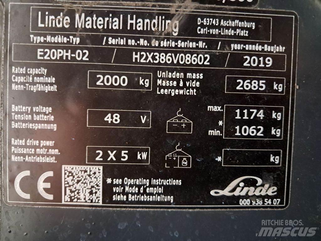 Linde E20PH-02 شاحنات ذات رافعات شوكية تعمل بالكهرباء