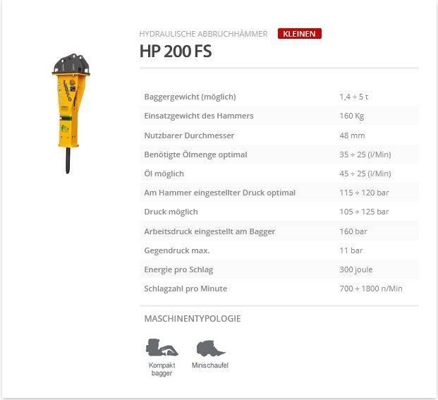 Indeco HP 200 FS مطارق / كسارات