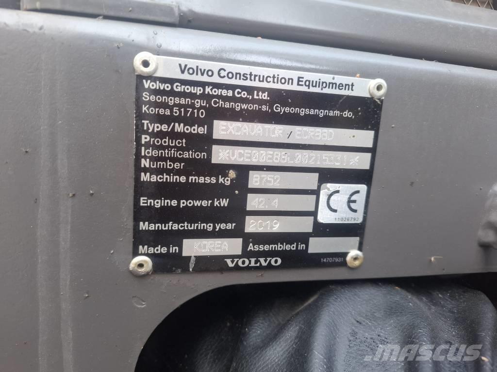 Volvo ECR 88 D حفارات وسط 7 طن - 12 طن